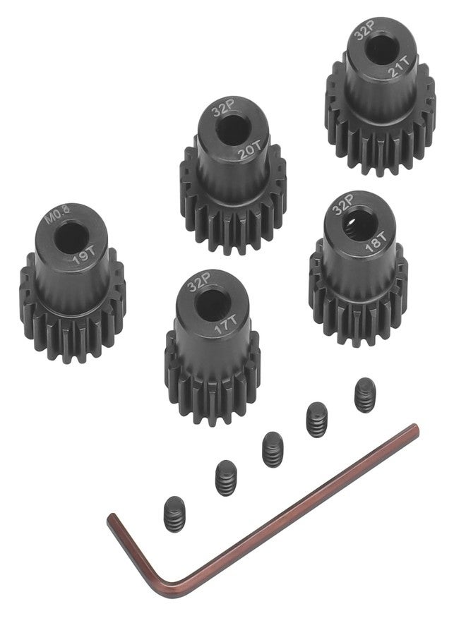 daitoku 32P 5mm Pinion Motor Gear Sets, daitoku 5PCS RC Pinion Gears 17T 18T 19T 20T 21T for HPI Kyosho Losi Axial Tamiya 1/8 1/10 RC Car - Image 1